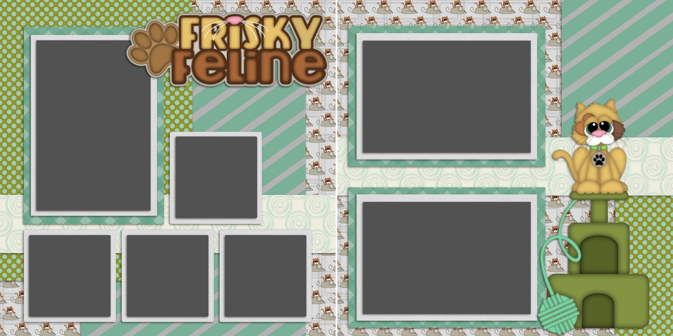 Zestaw do scrapbookingu My Cat - 5 układów podwójnych stron
