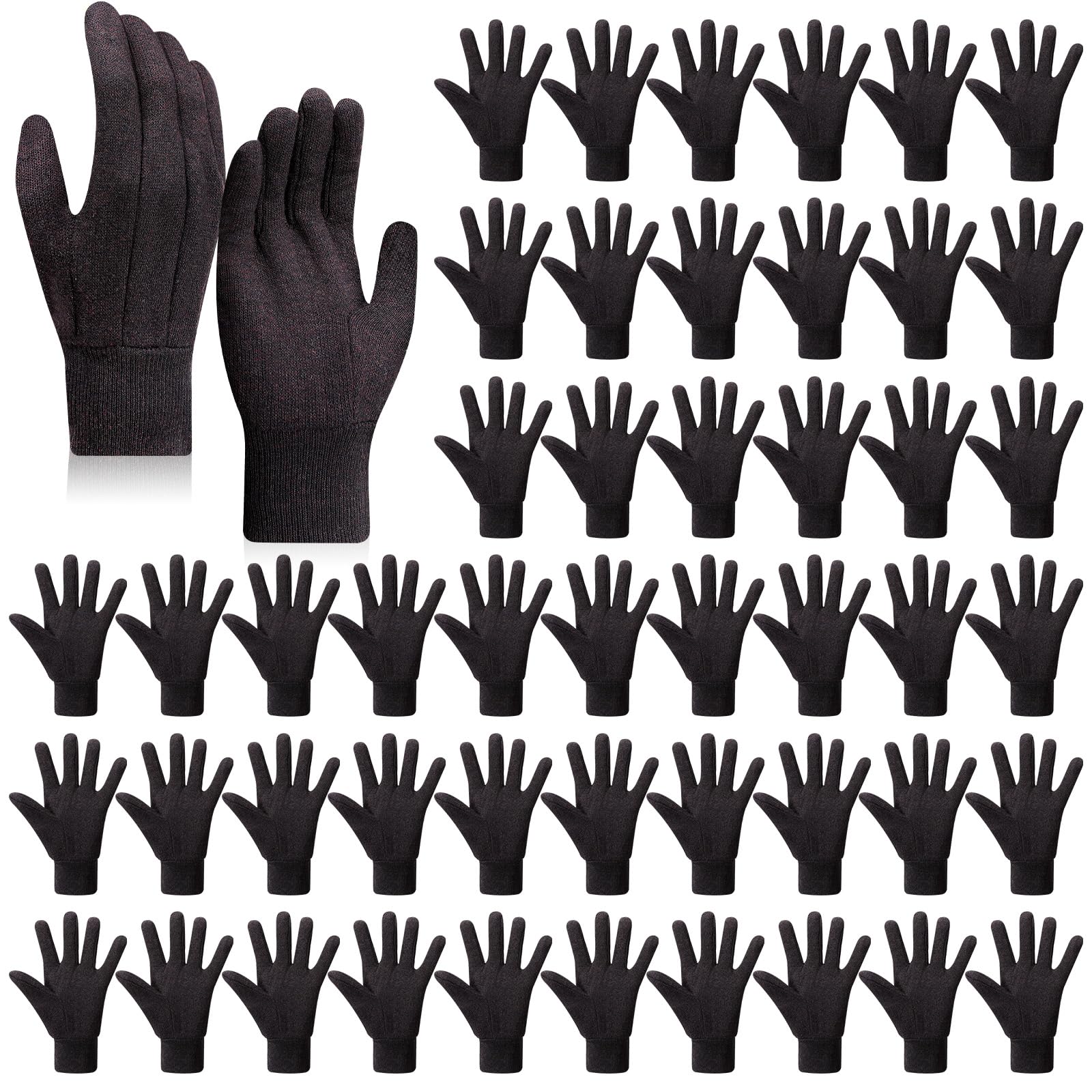 Shyyween 48 Pairs Jersey Work Warm Gloves Bulk Winter Garden Safe Versatile Gloves Lightweight Durable Comfortable for Adult