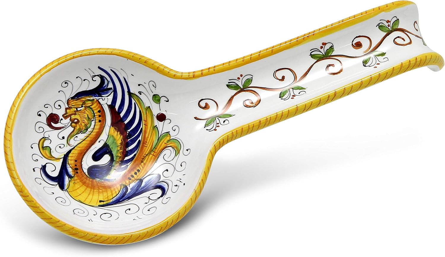 Spoon Rest Large [RA028S] ~ Authentic hand painted in Deruta, Italy. Original design. Shipped from the USA with Certificate of Authenticity.
