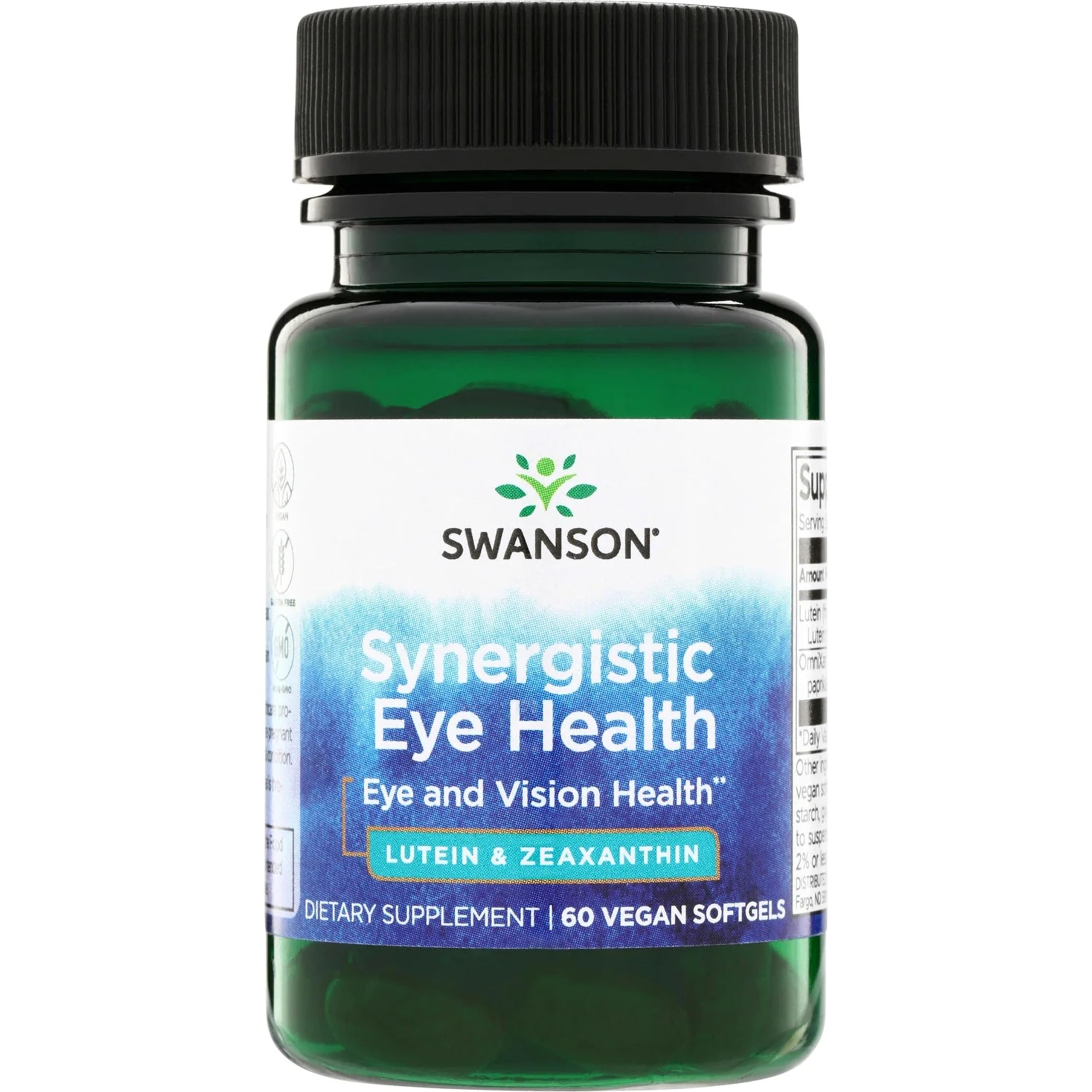 Swanson Lutein&Zeaxanthin Synergistic Eye Health Vision Retina Macula Supplement(Lutein 20mg&OmniXan Zeaxanthin 2mg) 60 ソフトゲルSgels