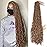 Leeven 36 Inch Soft Crochet Hair 7 Packs Honey Blonde Distressed Faux Locs Pre Looped Natural Butterfly Locs Super Long Synthetic Braids Hair Extension for Women 27