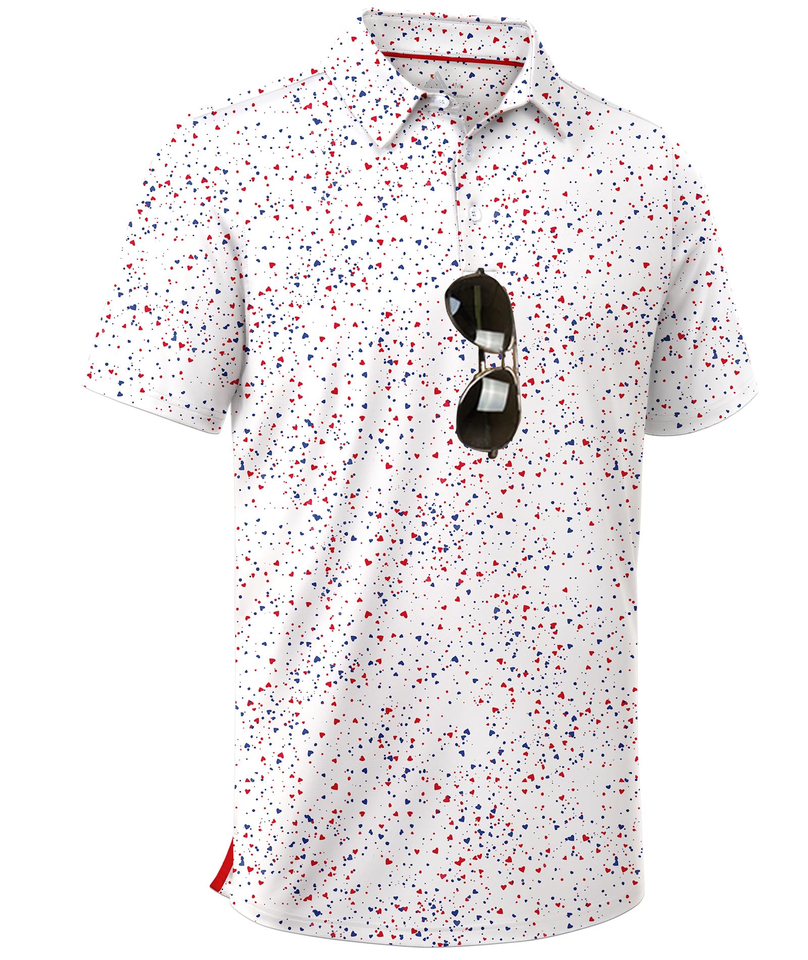 ZITY Mens Golf Shirt Short Sleeve Moisture Wicking Performance Daily Casual Print Patterns Collared Golf Polo Shirts for