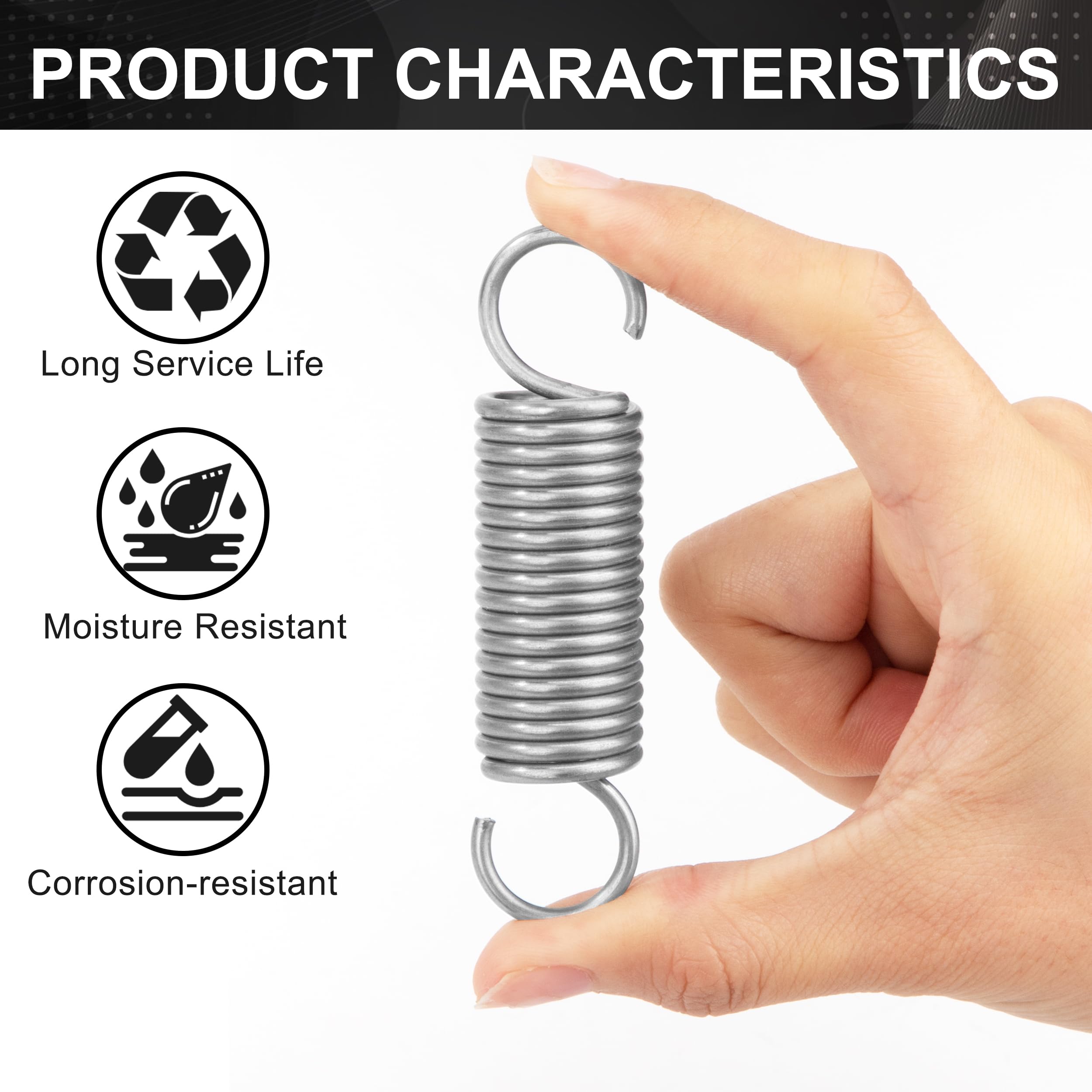 10 Pcs Small Extension Springs, Tension Springs, Extended Compressed Spring, Dual Hook Heavy - View #8