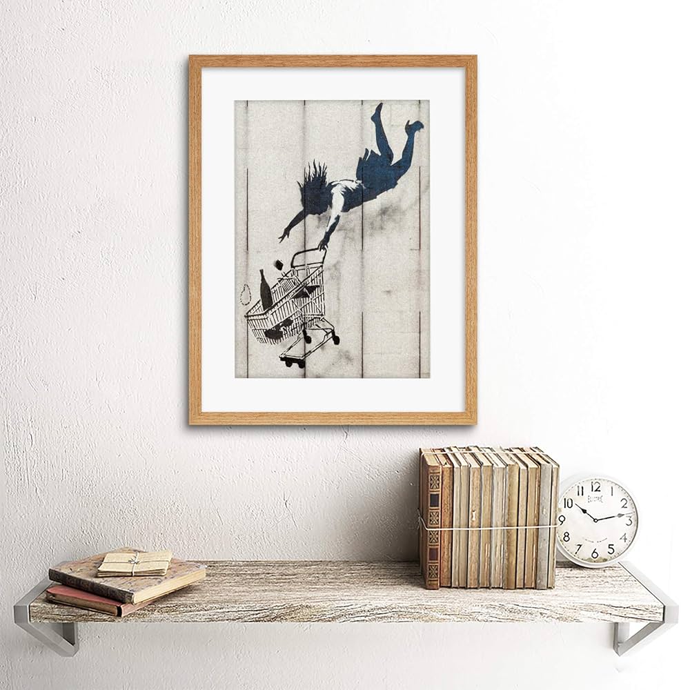 Banksy Shop Till You Drop Graffiti Street Art 12x16'' Framed