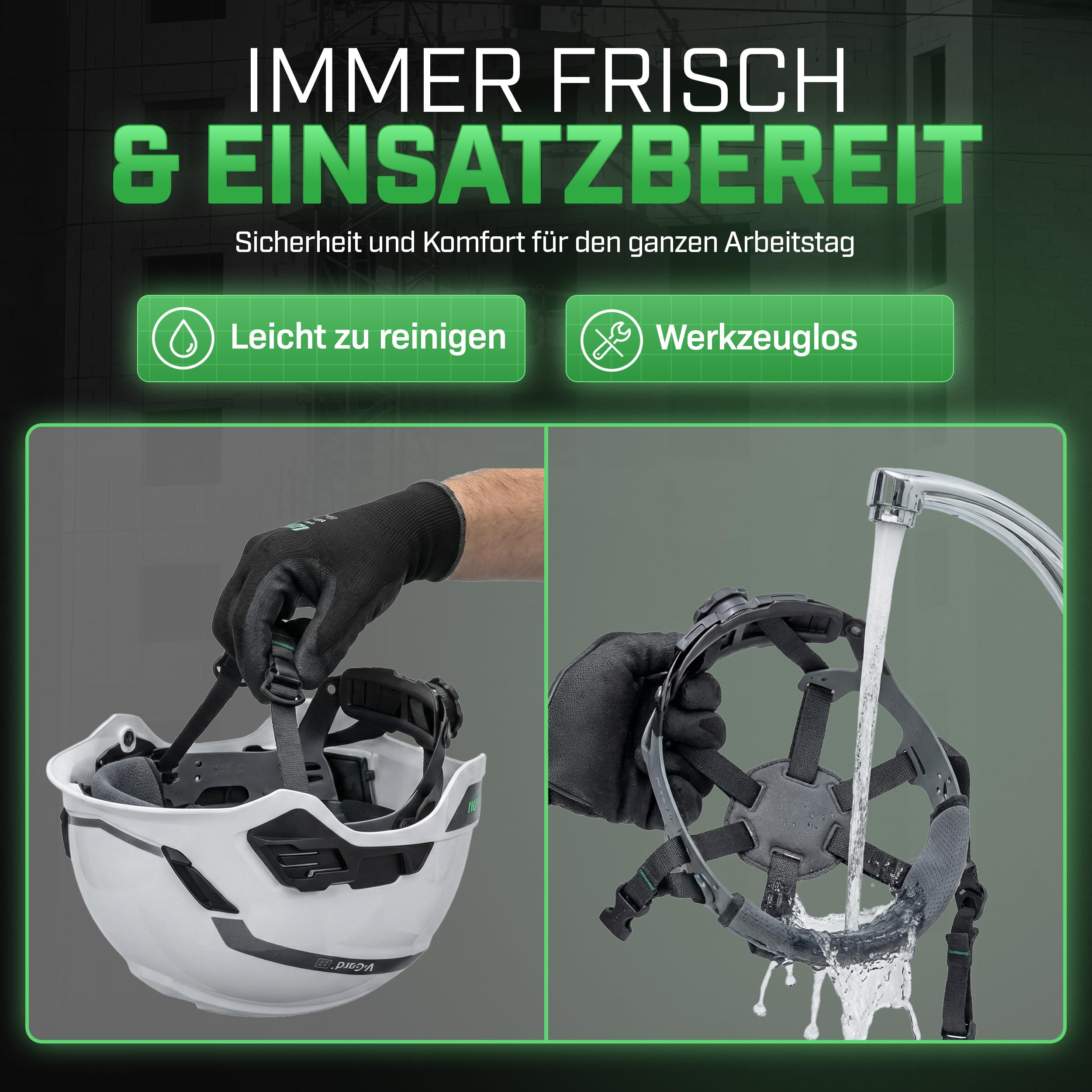 MSA V-Gard H1 Novent Bauhelm - unbelüfteter Schutzhelm für Baustelle & Elektriker - Helm nach DIN EN 397 für die Arbeit
