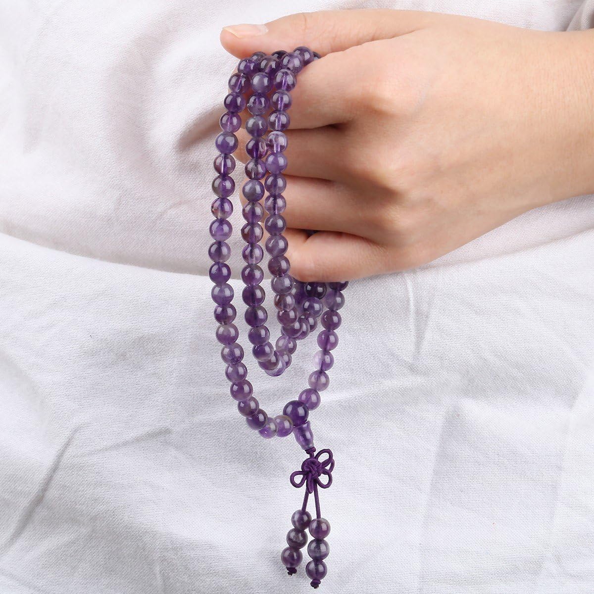 SUNYIK 108 Stone Wrist Mala Bracelet,Necklace,Tibetan Buddhist Prayer Beads