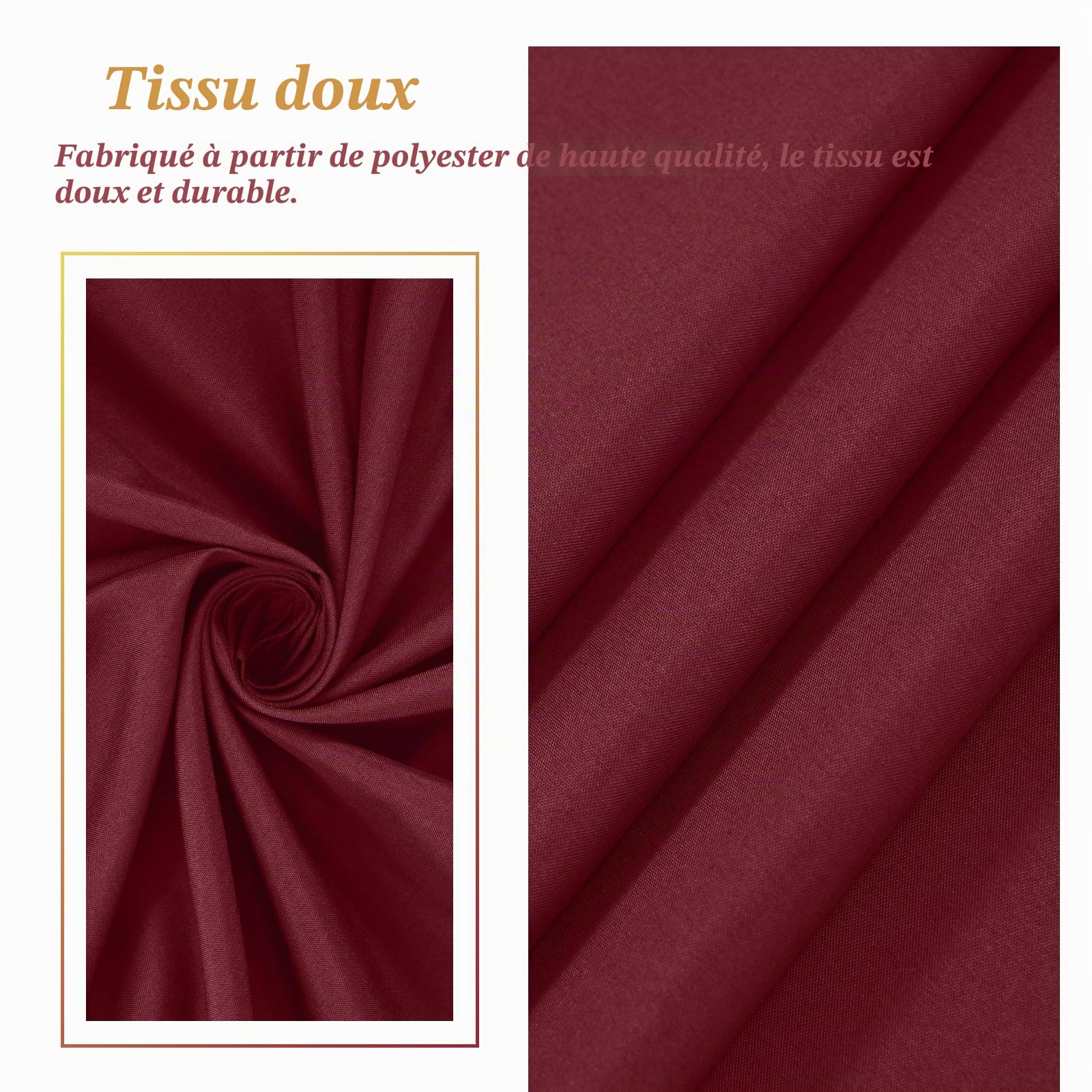 YMHPRIDE 12 nappes rondes bordeaux de 90 pouces, Nappe ronde en tissu polyester lavable pour mariage, banquet, fêtes, dîner de vacances, décoration de table, bordeaux