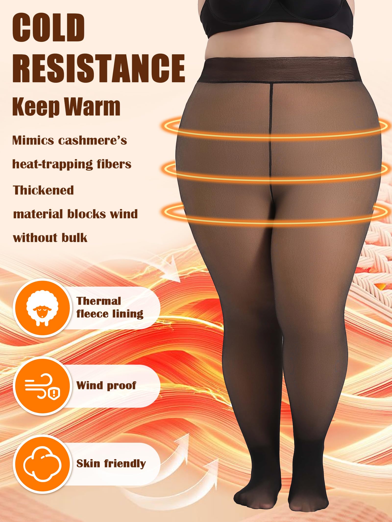 Collant da donna foderati in pile per taglie forti collant caldi traslucidi leggings termici trasparenti spessi per l'inverno