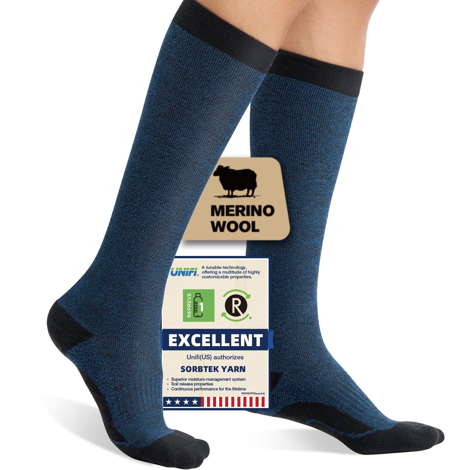 Merino Wool Compression Socks for Women Men
