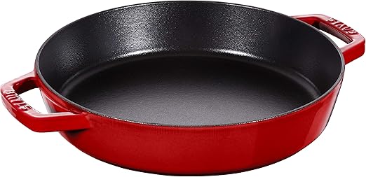 Staub ストウブ() Two-Handed Frying pan Cast Iron Hollow Pot, 26cm, Cherry