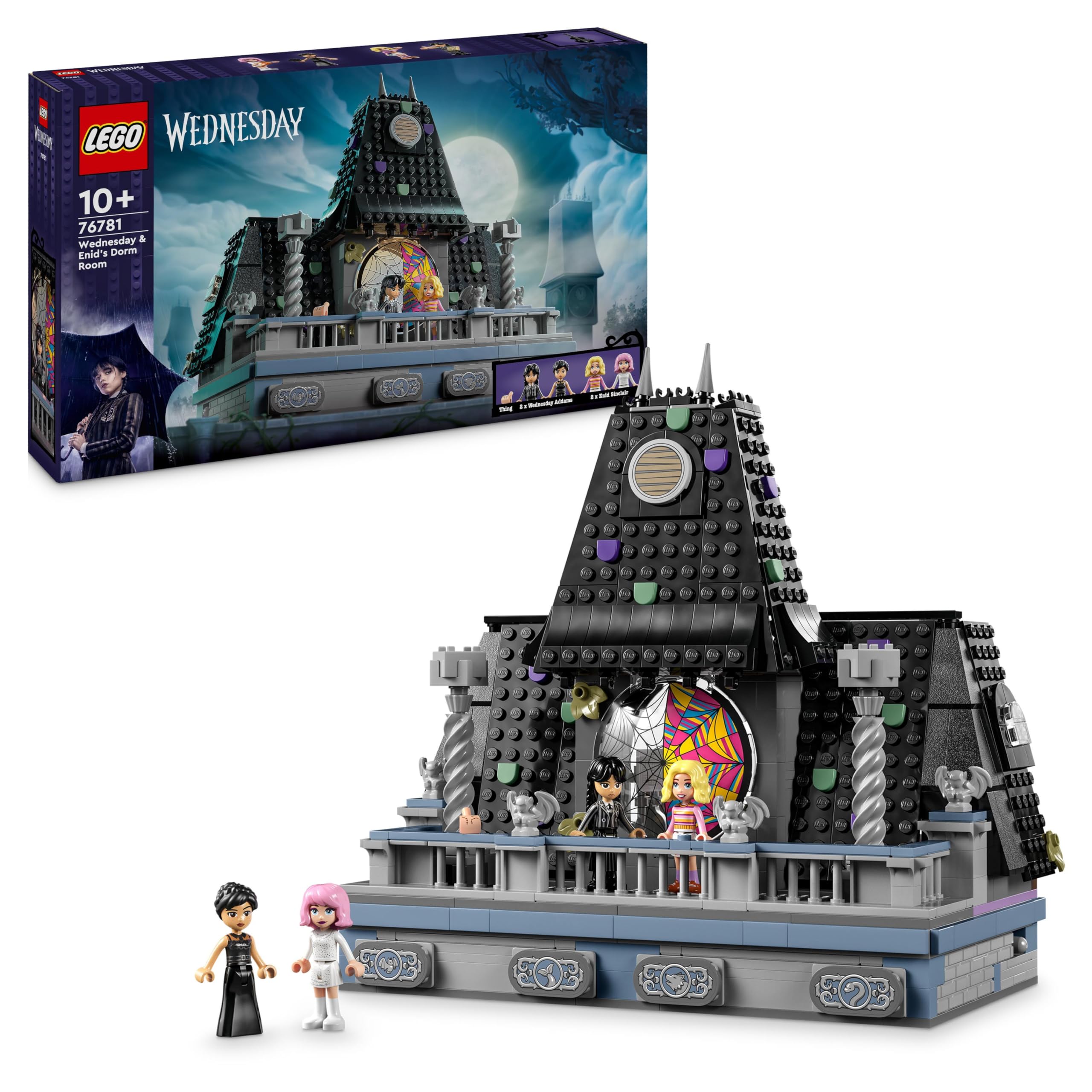 LEGO Wednesday Addams Figure Set, Collectible Building Toy for Kids, Includes 2 Faces & Outfits, plus Classic Character Thing for Creative Role Play, Birthday Gift for Girls and Boys 76780