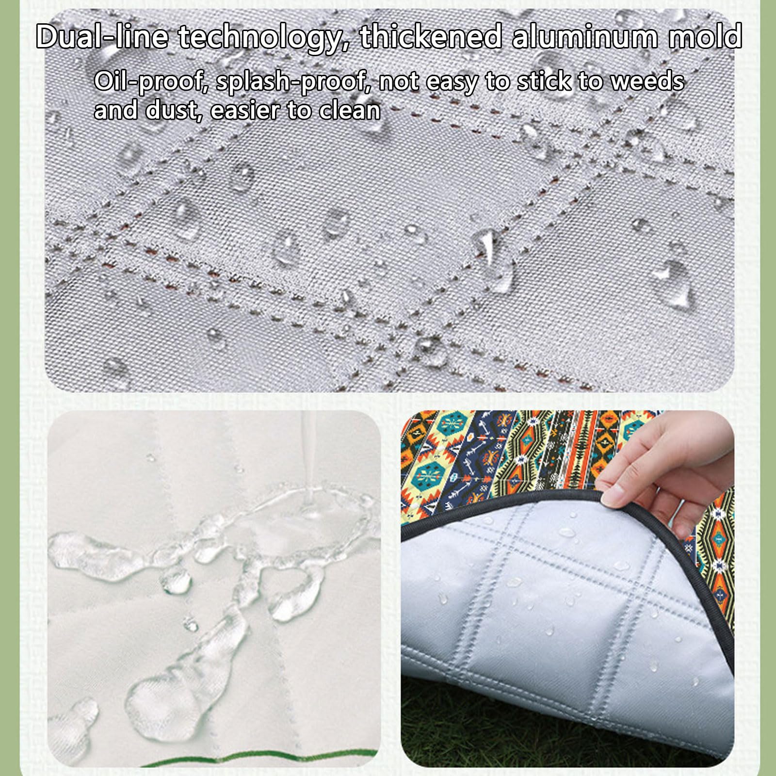 Coperta Picnic Impermeabile Pieghevole 5 Strati Campeggio Con Tracolla Per Escursioni Sull'erba E Viaggi-Grey