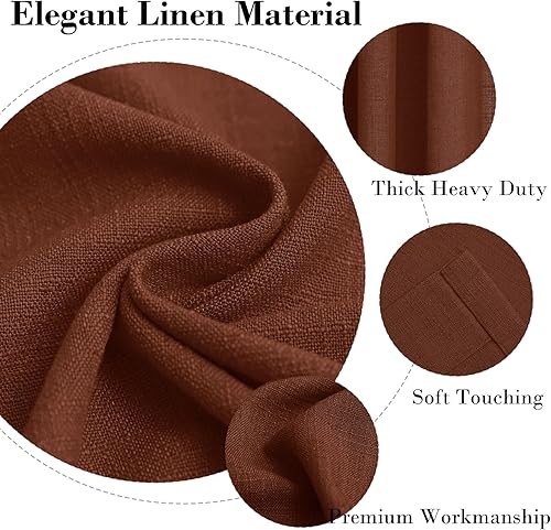 Miniatura 4 de Cortinas de lino naturales de 63 pulgadas de largo, cortinas neutras con bolsillo para barra, pestaña trasera, oscurecimiento de la habitación,