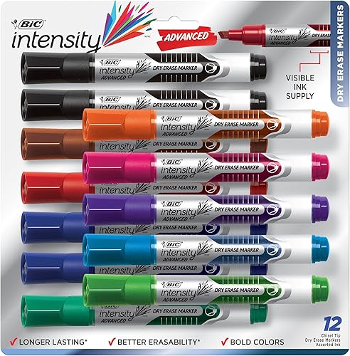 Miniatura 6 de BIC Marcador para borrado en seco de intensidad avanzada, estilo tanque, punta de cincel