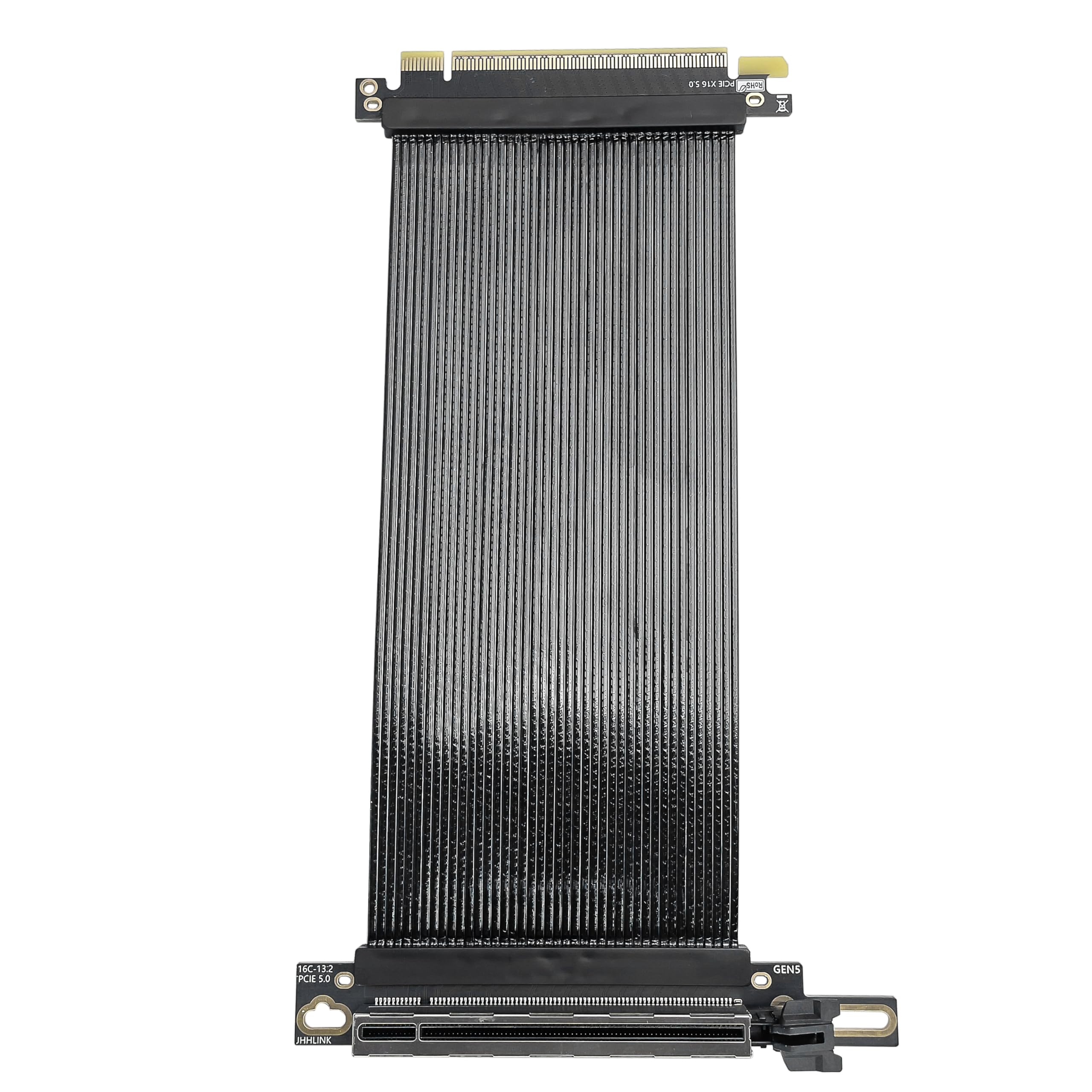 JMT Câble d'extension PCIe 5.0 X16 64 Go/s à angle droit pour carte graphique GEN5 haute vitesse 16AB5 pour boîtier de bureau ATX (15 cm)