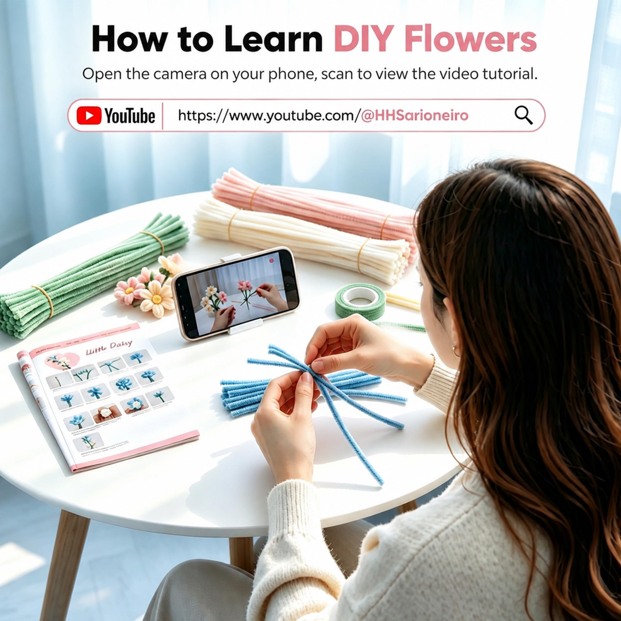 Kit completo per la creazione di bouquet di fiori fai da te, 1050 pezzi