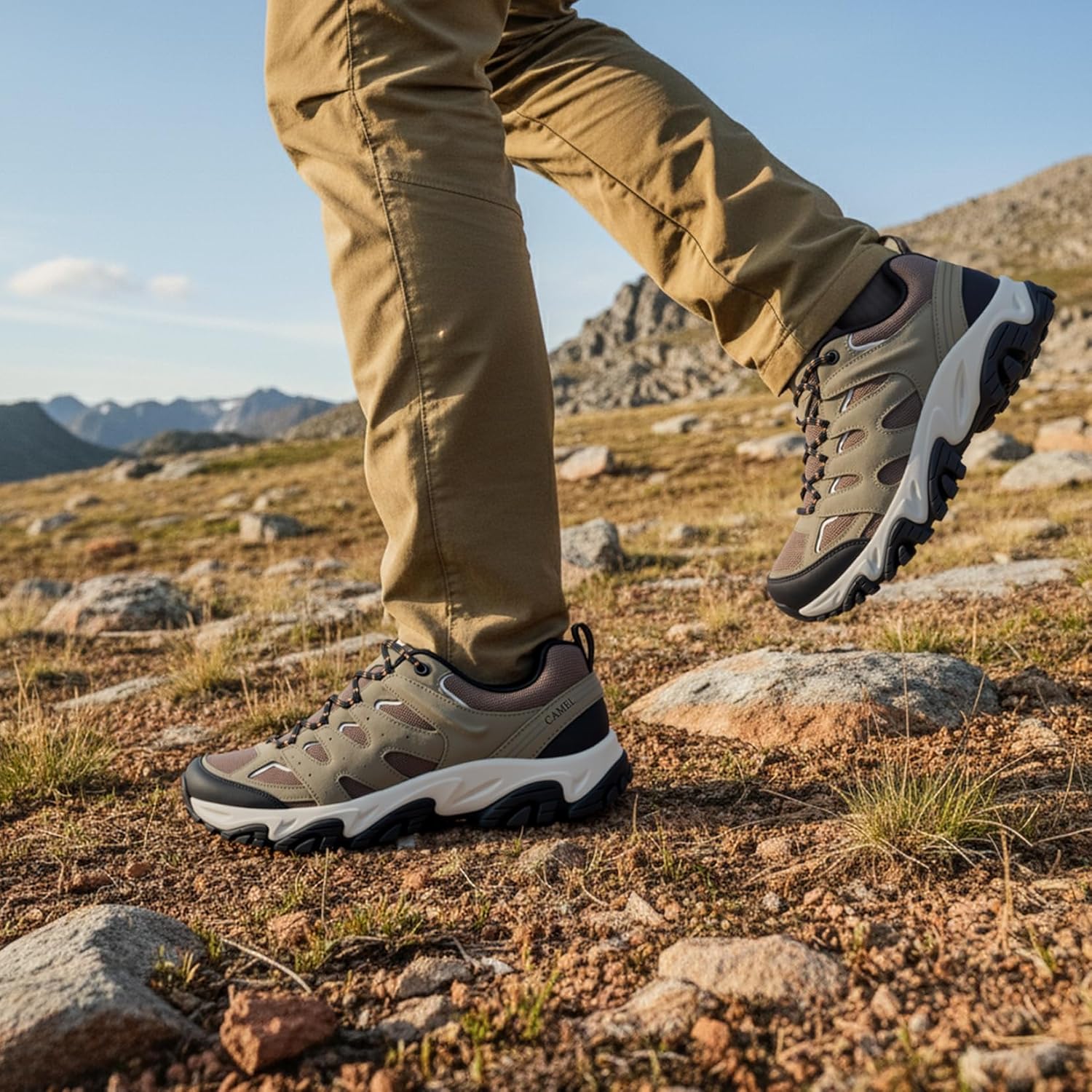 CAMELSPORTS Men's Waterproof Hiking Shoes Lightweight Anti-Slip Breathable Outdoor Walking Work Sneakers Trekking Trails