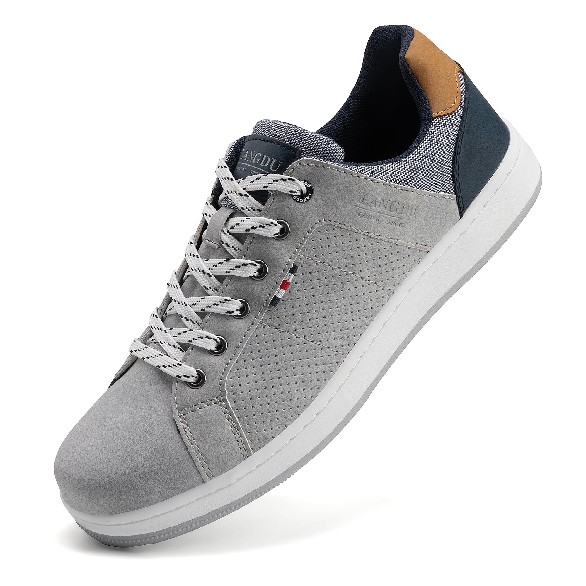 LANGDU Zapatos Hombre Vestir Casual Zapatillas Calzado Deportivas Running Sneakers Corriendo Zapatilla Tamaño41-46EU (45EU,Griscompleto 10)