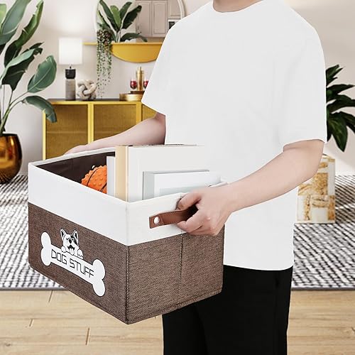 Miniatura 3 de Caja plegable de juguetes para perros, almacenamiento de tela para mascotas, organizador plegable para decoración del hogar con asa, almacenamiento