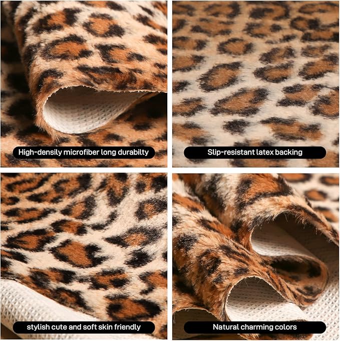 Tapete MACEVIA Estampa Leopardo Antideslizante 110cm x 75cm miniatura 3