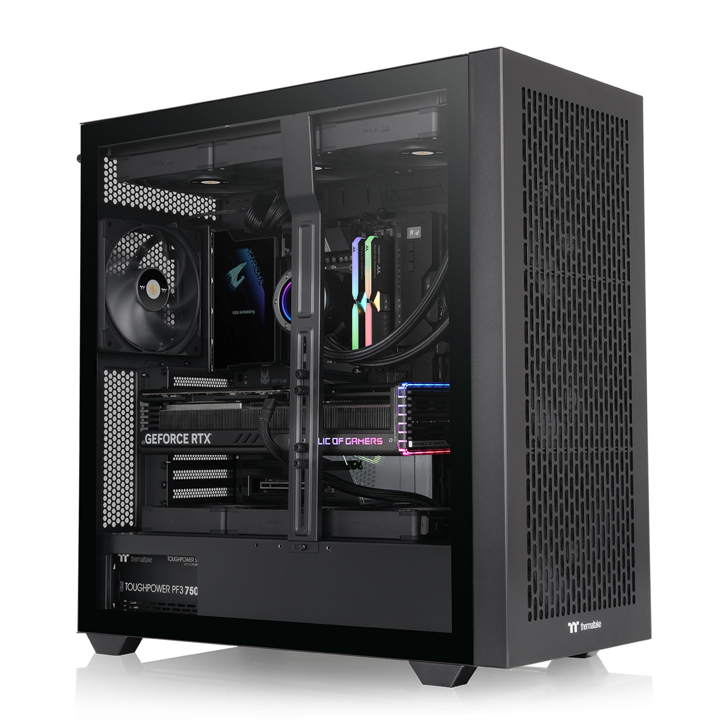 Thermaltake AX500 TG Full Tower; 4x140mm CT Fans Included; SSI-EEB/SSI-CEB/E-ATX; 420mm Radiator Support; 460mm GPU Clearance; Supports up to 5X 3.5 or 6X 2.5; Hidden Connector; CA-11D-00F1WN-00
