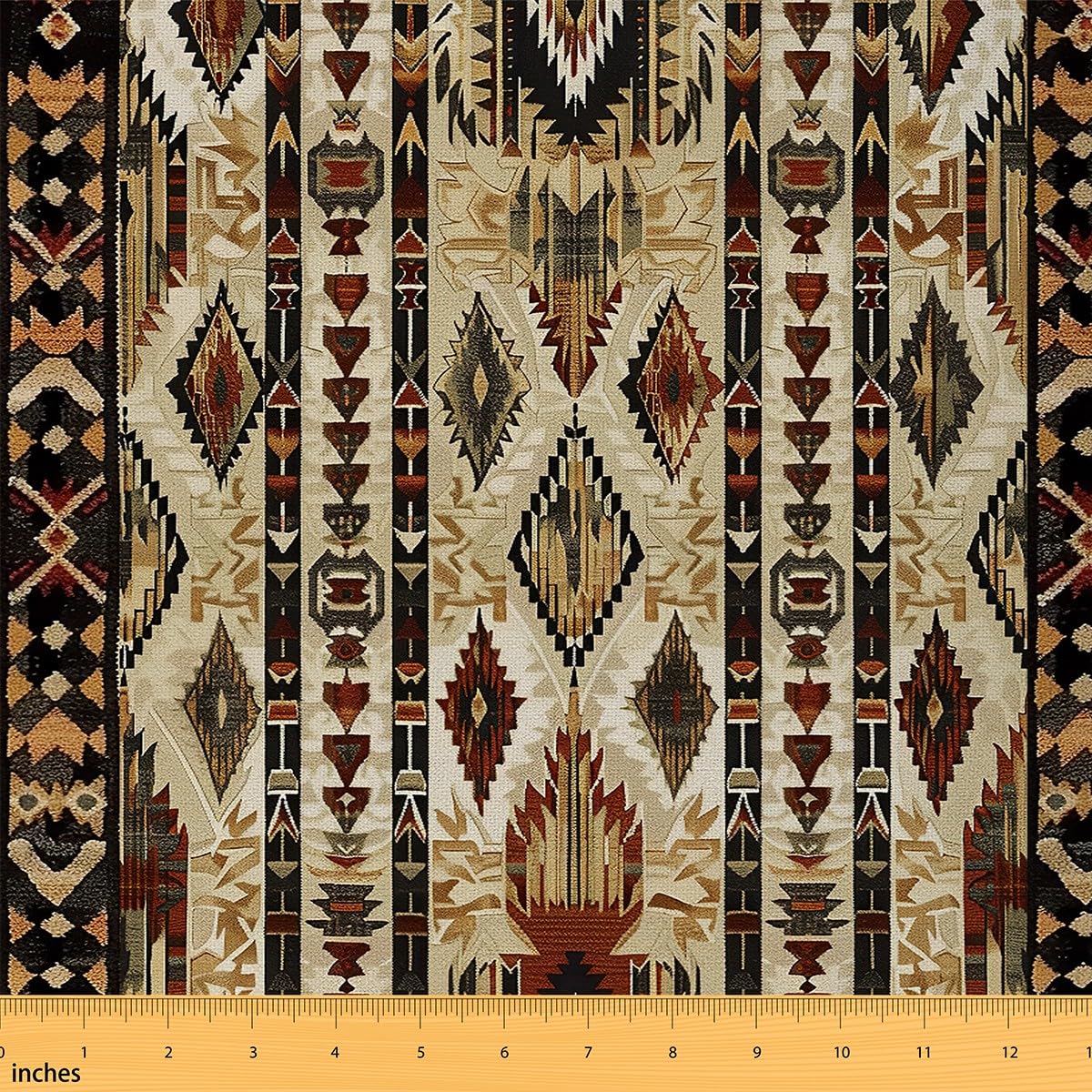 Feelyou Tan Southwestern Upholstery Fabric for Chairs 5 Yards Geometric Fabric by The Yard Tribal Native American Indian Design Vinatge Decorative