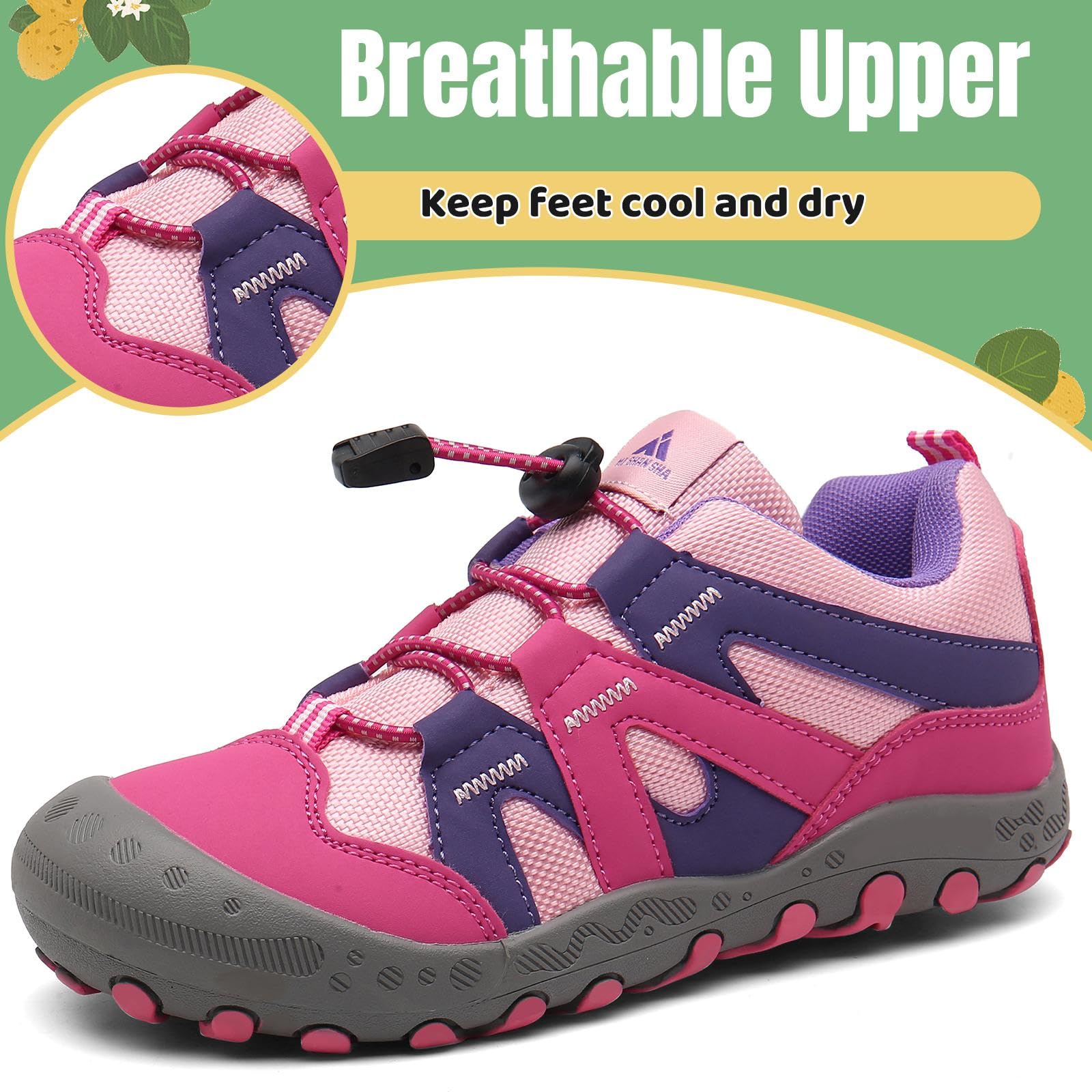 Mishansha Unisex Zapatos de Senderismo Niños Zpatillas para Correr Antideslizante Transpirable Niñas Calzado Deportivo, Tallas 24-38 EU