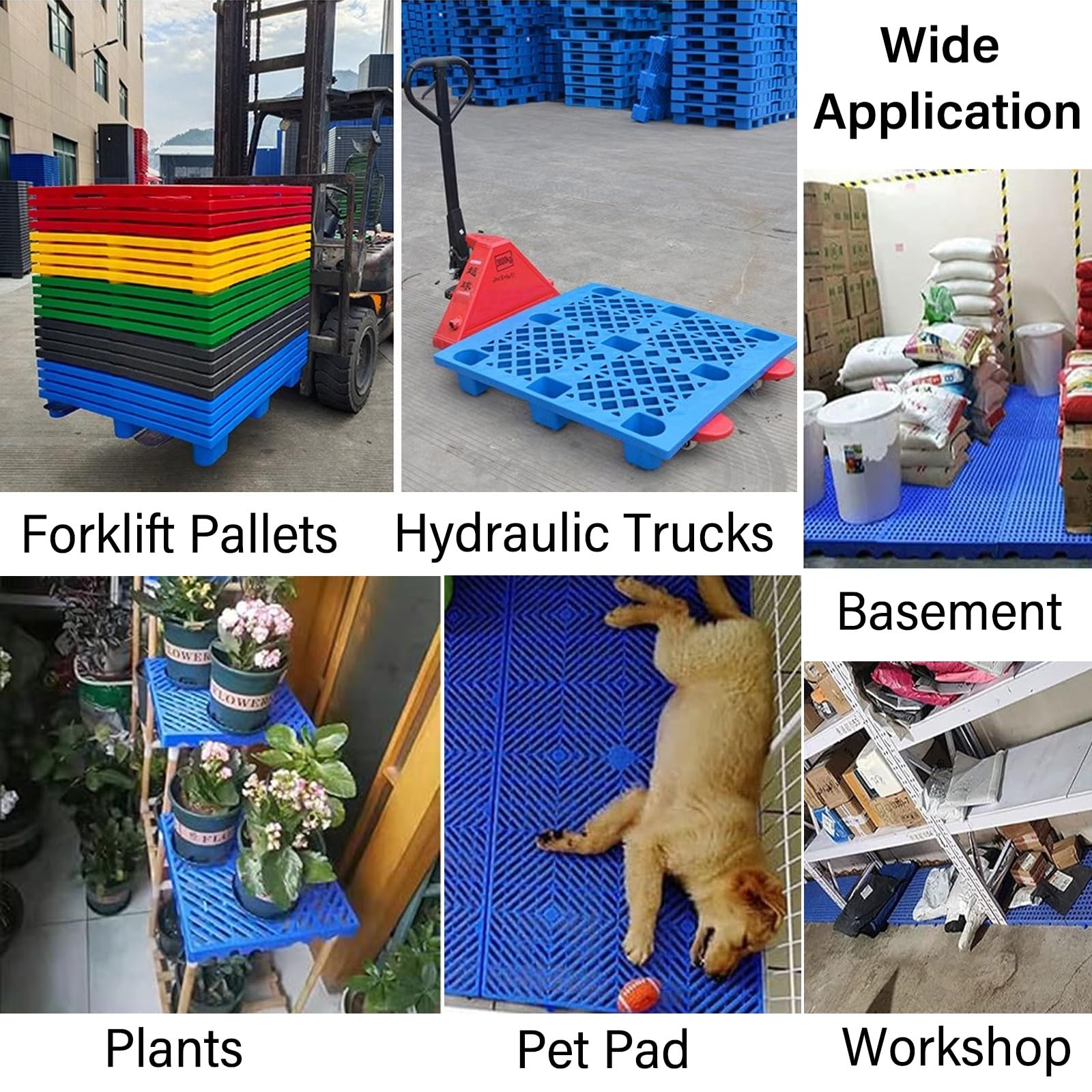 Pallet plastica Euro pallet Pallet Di Spedizione Per Carrelli Elevatori, Piattaforma Di Stoccaggio In Plastica Leggera Per Ristorante, Cucina, Negozio, Supermercato, Cantina E Magazzino(2 Pack,110x80c