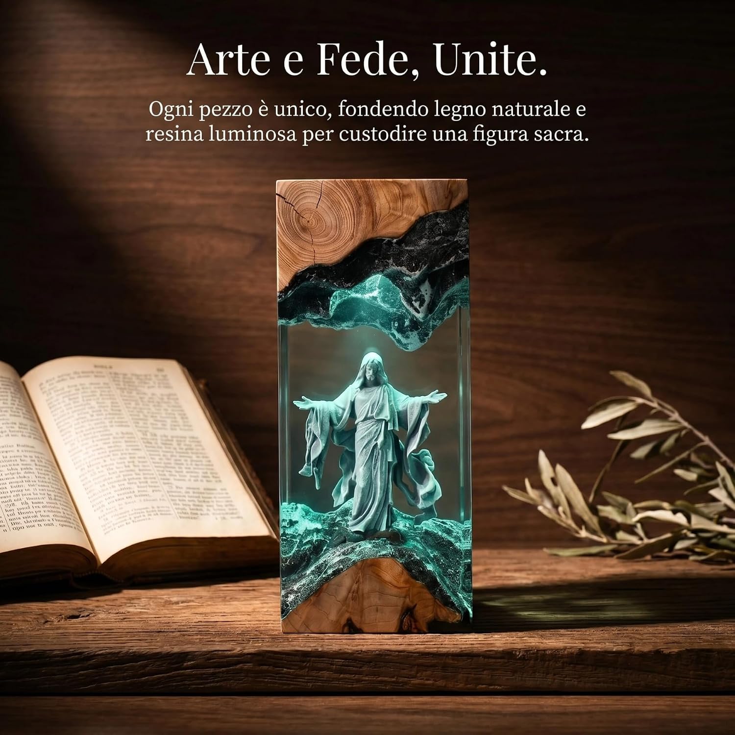 Jesus Epoxy Resin Lamp USB Powered – Catholic & Christian Gifts, Color Changing LED Night Light, Religious Decor Table Light,Sacred Religious Gifts for Bedroom Desk