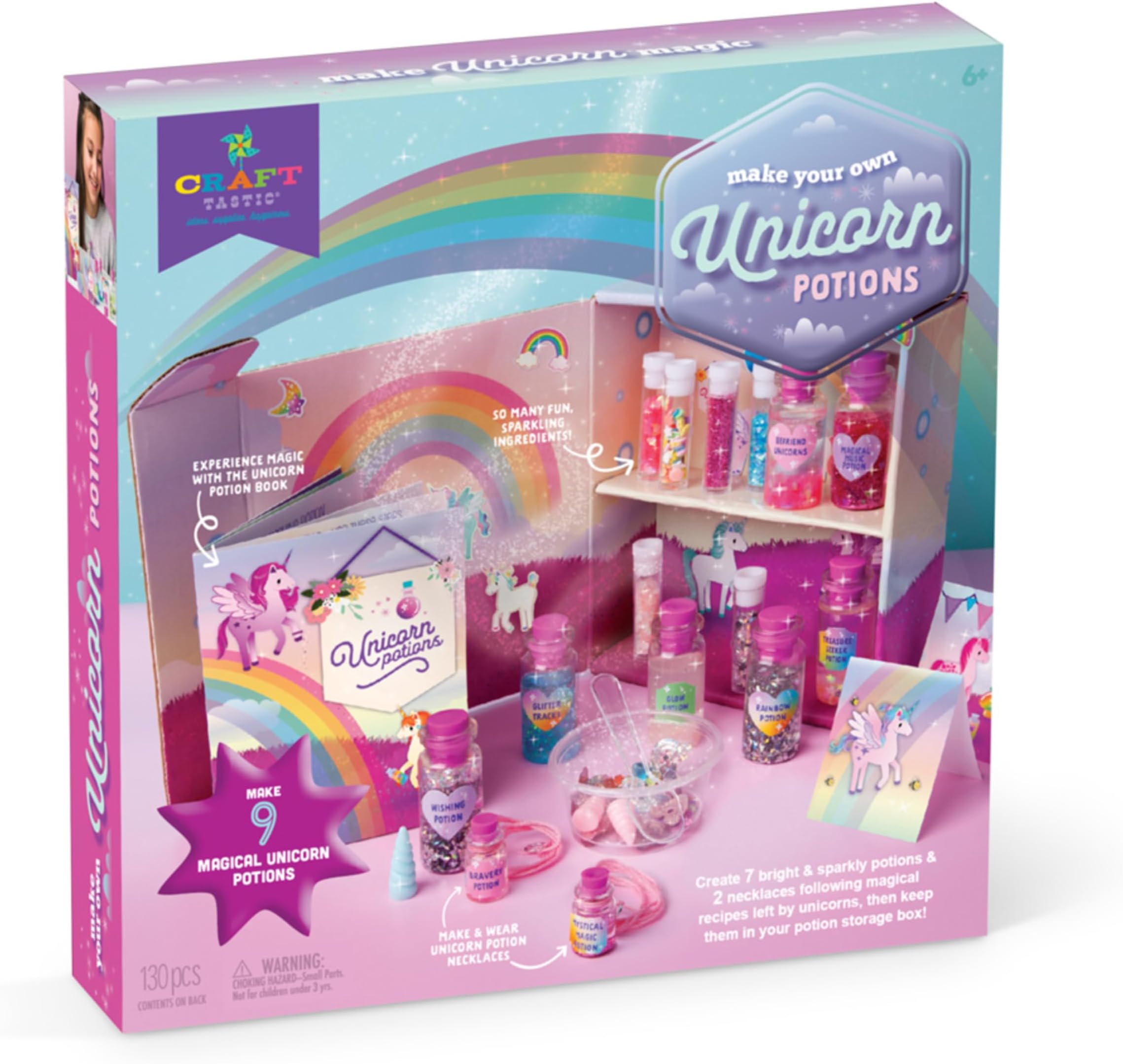 DIY Unicorn Potions Craft Kit – Includes Book with Magical Recipes, Enchanted Ingredients, Cabinet & More – Arts & Crafts for Kids – Fun, Creative & Unique Gift