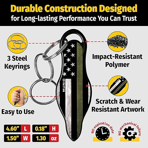 Miniatura 3 de MUNIO Llavero de autodefensa, ligero, elegante y portátil herramienta de seguridad para mujeres y hombres, Kubotan no letal, fácil de usar, aprobado