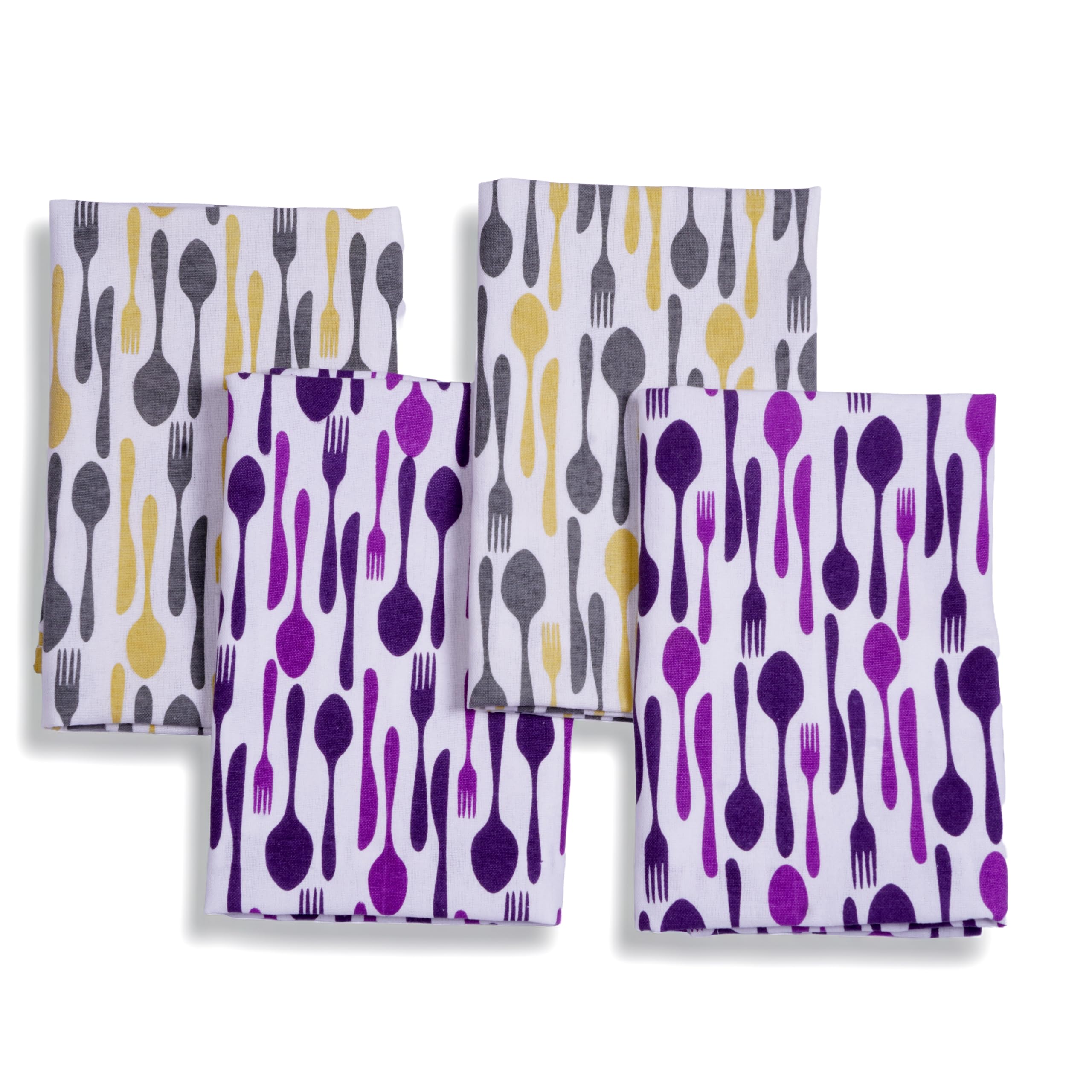 CRAZYWEAVES 100% Cotton Lunch Towel for School Kids, Office Towel, Hand Towel, Kitchen Towel(18" x 24") Pack of 4-image-2