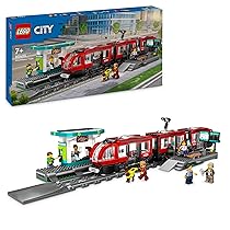 LEGO City Tram e Fermata del Tram, Treno Giocattolo da Costruire con Stazione e Vagoni Ferroviari, Giochi di Ruolo per Bambini e Bambine da 7 Anni in su con Minifigure, Idea Regalo di Compleanno 60423