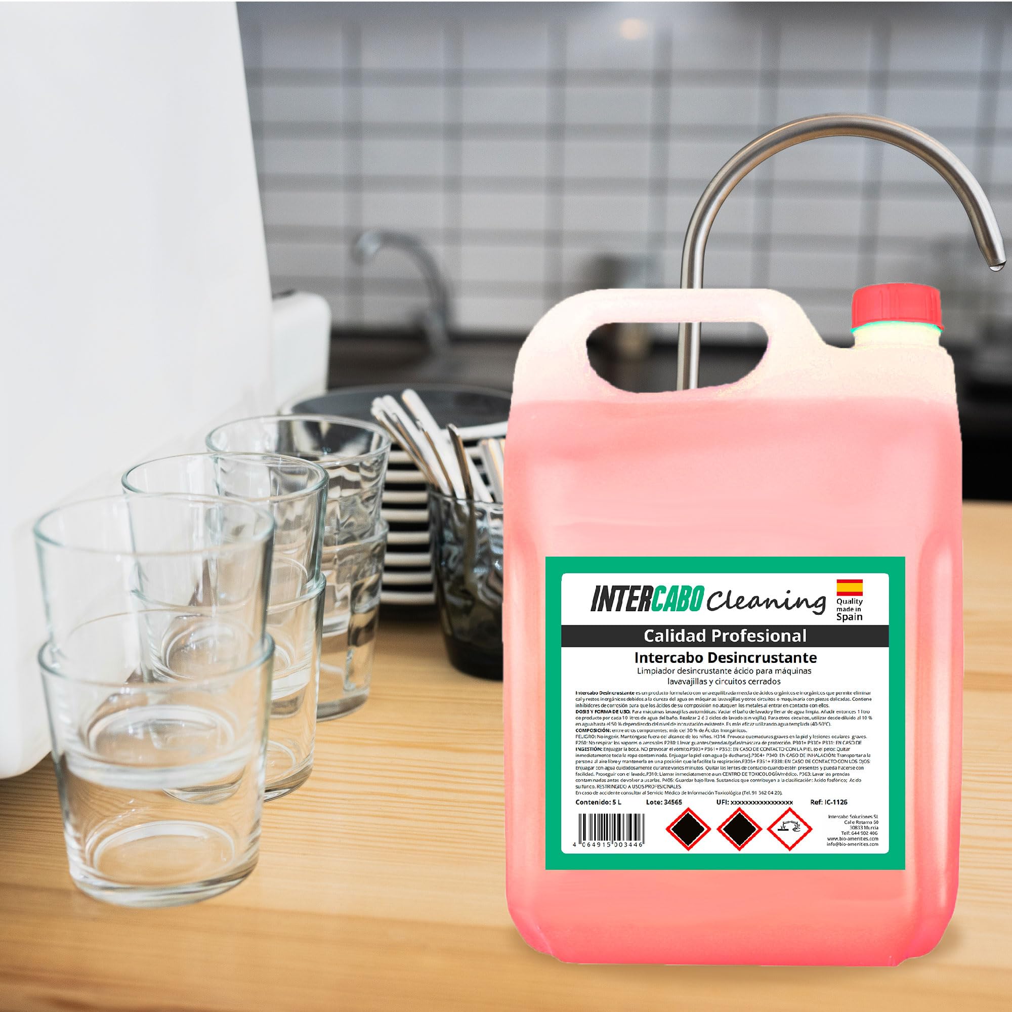 Desincrustante Profesional 2x5L • Limpiador Ácido Potente para Lavavajillas, Circuitos Cerrados y Calderas • Elimina Cal y Óxido • Mantenimiento Técnico con Alta Eficacia y Rendimiento - Intercabo