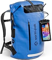 Vista 19 de Mochila impermeable Earth Pak - Mochila de senderismo resistente - Bolsa con cierre enrollable - Bolsa seca acolchada impermeable con carcasa