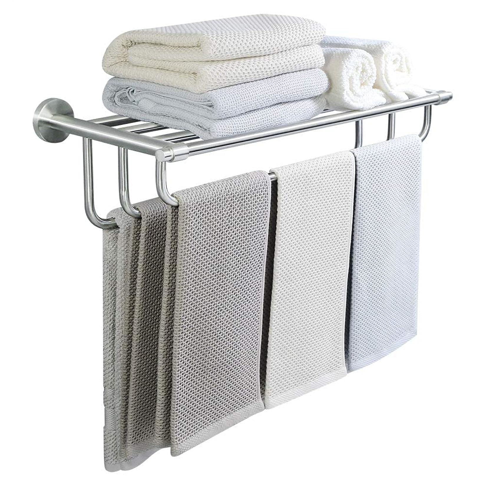 Porte-serviettes de salle de bain en nickel brossé pour espace moderne