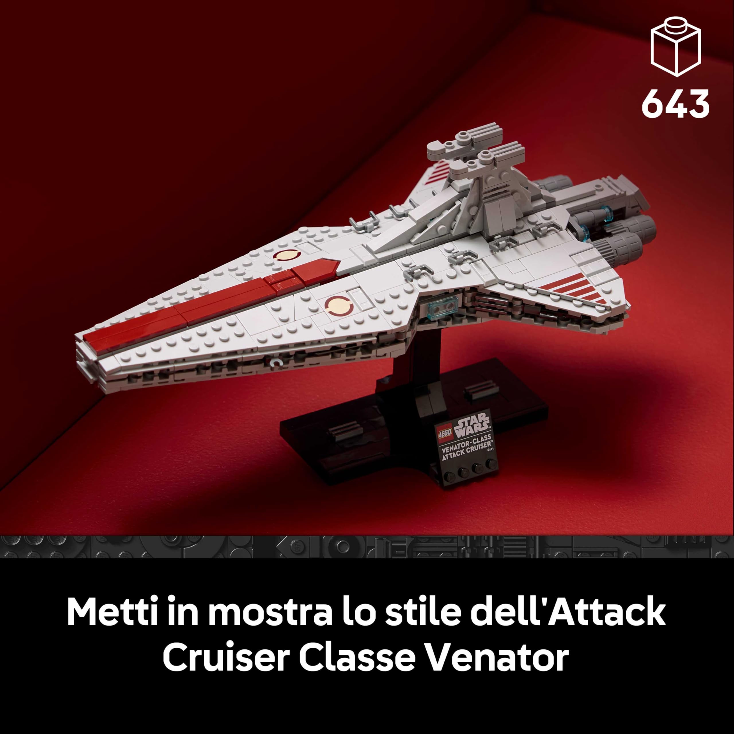LEGO Star Wars 75441 Attack Cruiser Classe Venator - Kit di Modellismo per Adulti con Astronave della Repubblica - Decorazione per Casa - Regalo da Collezione per i Fan de La Vendetta dei Sith