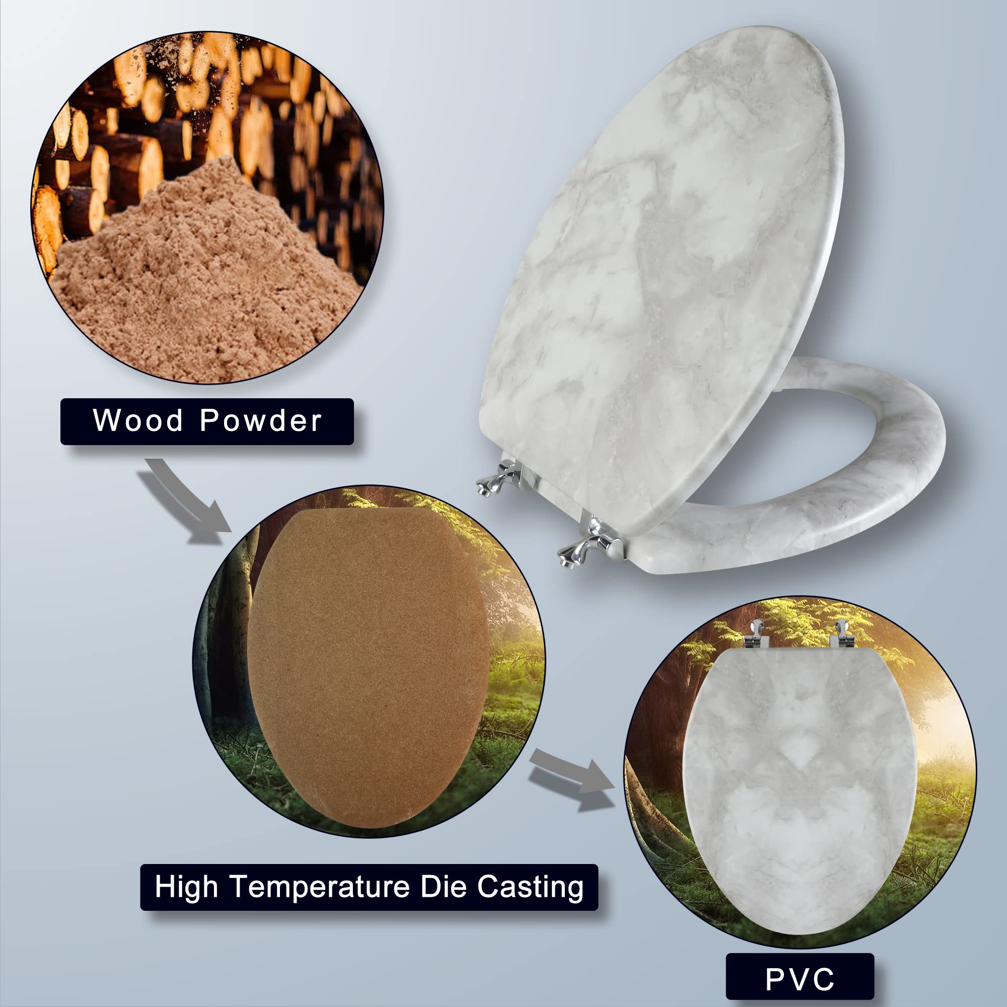 Elongated Marble Toilet Seat