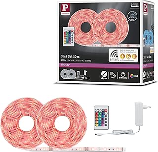 Paulmann 70535 SimpLED LED Strip Smart Home Zigbee RGB Complete Set 10 m 26W 900lm 30LEDs/m RGB 36VA Profile for Light Strips
