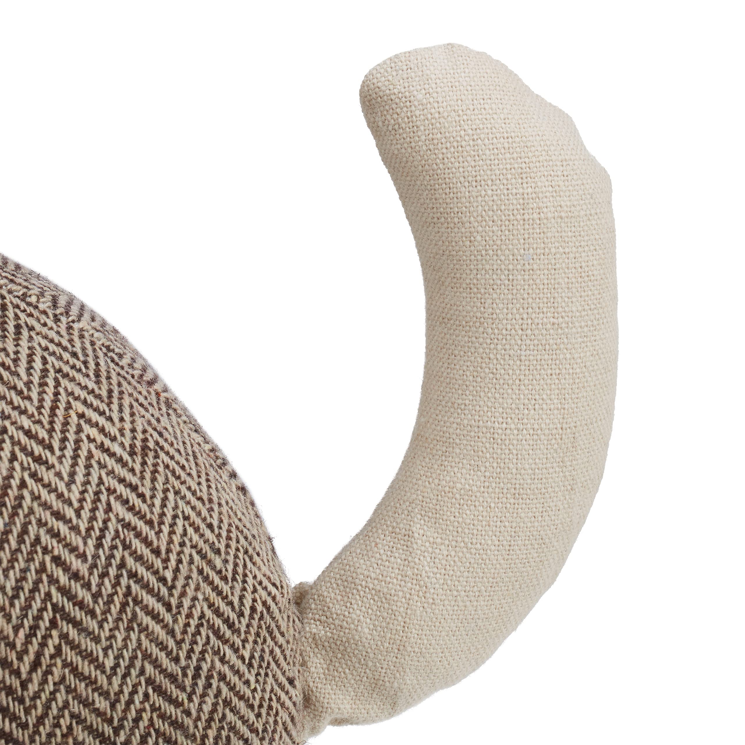Relaxdays Gatto Fermaporta, Blocca Porta Pesante da Terra, in Stoffa, Interno in Sabbia, HLP: 25,5 x 22 x 10 cm, Marrone