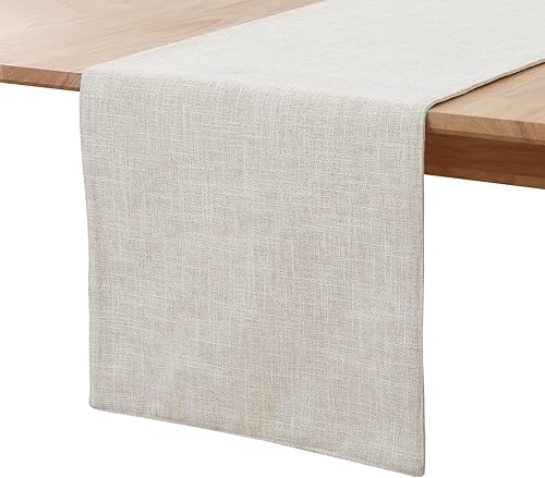 homing Camino de mesa de tela beige neutro, mezcla de lino y algodón, lavable, camino de mesa de comedor para interiores y exteriores, fácil de disponible en Yaxa Peru