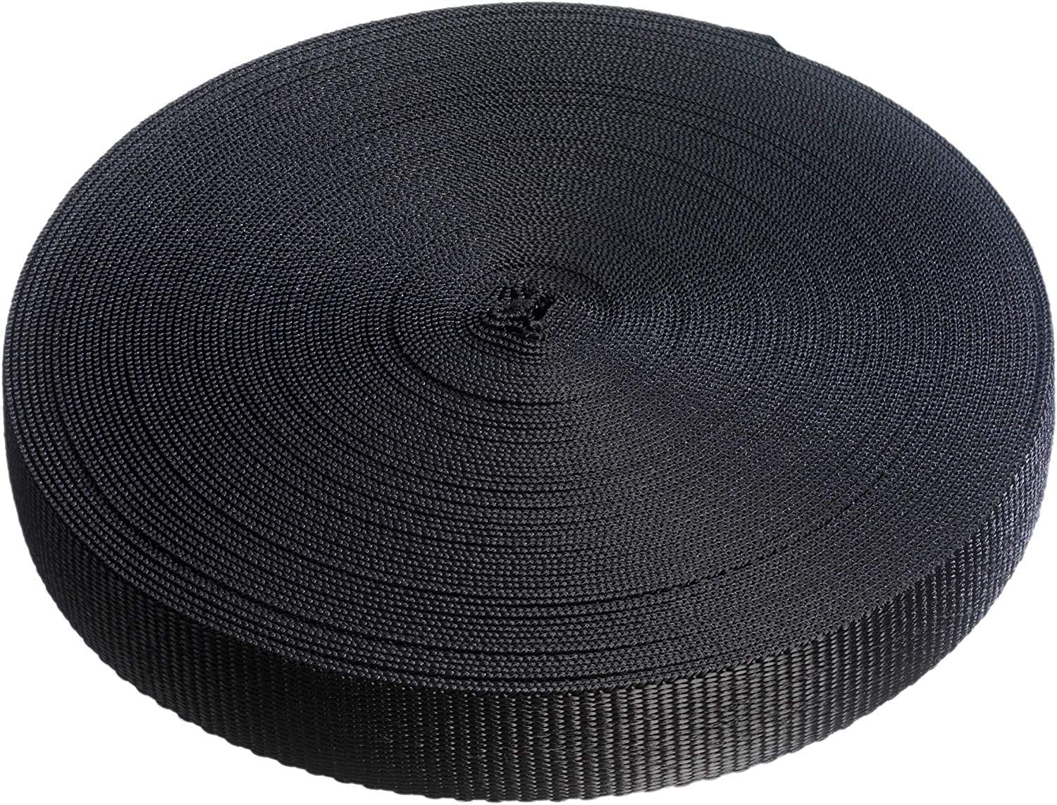 25mm x 50m Webbing Roll Polypropylene for DIY, Straps, Harnesses, Lashing and more | 970lb / 440kg breaking strain | Made in UK (Black, 5)
