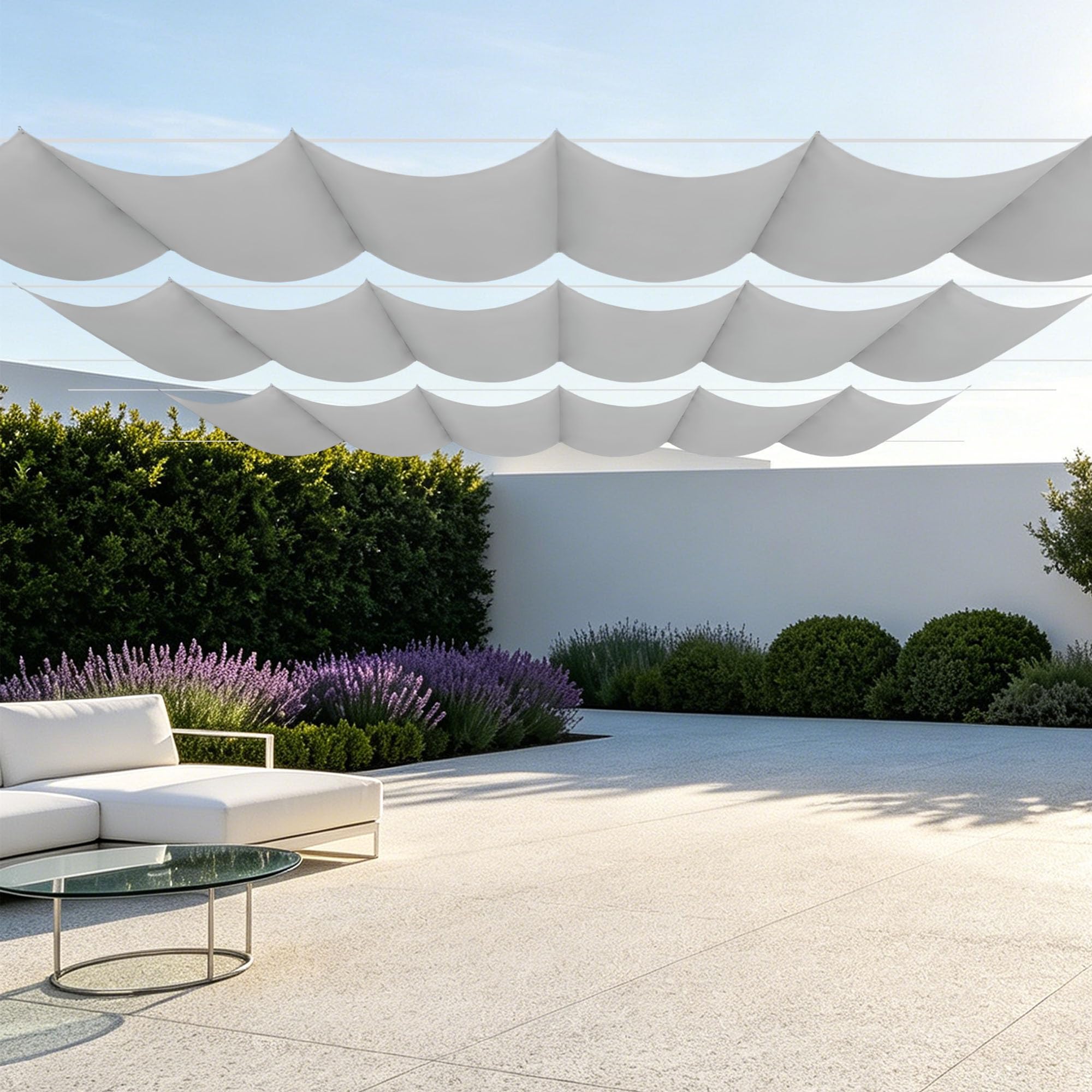 Voile d'ombrage rectangulaire 250x240 cm gris clair avec oeillets