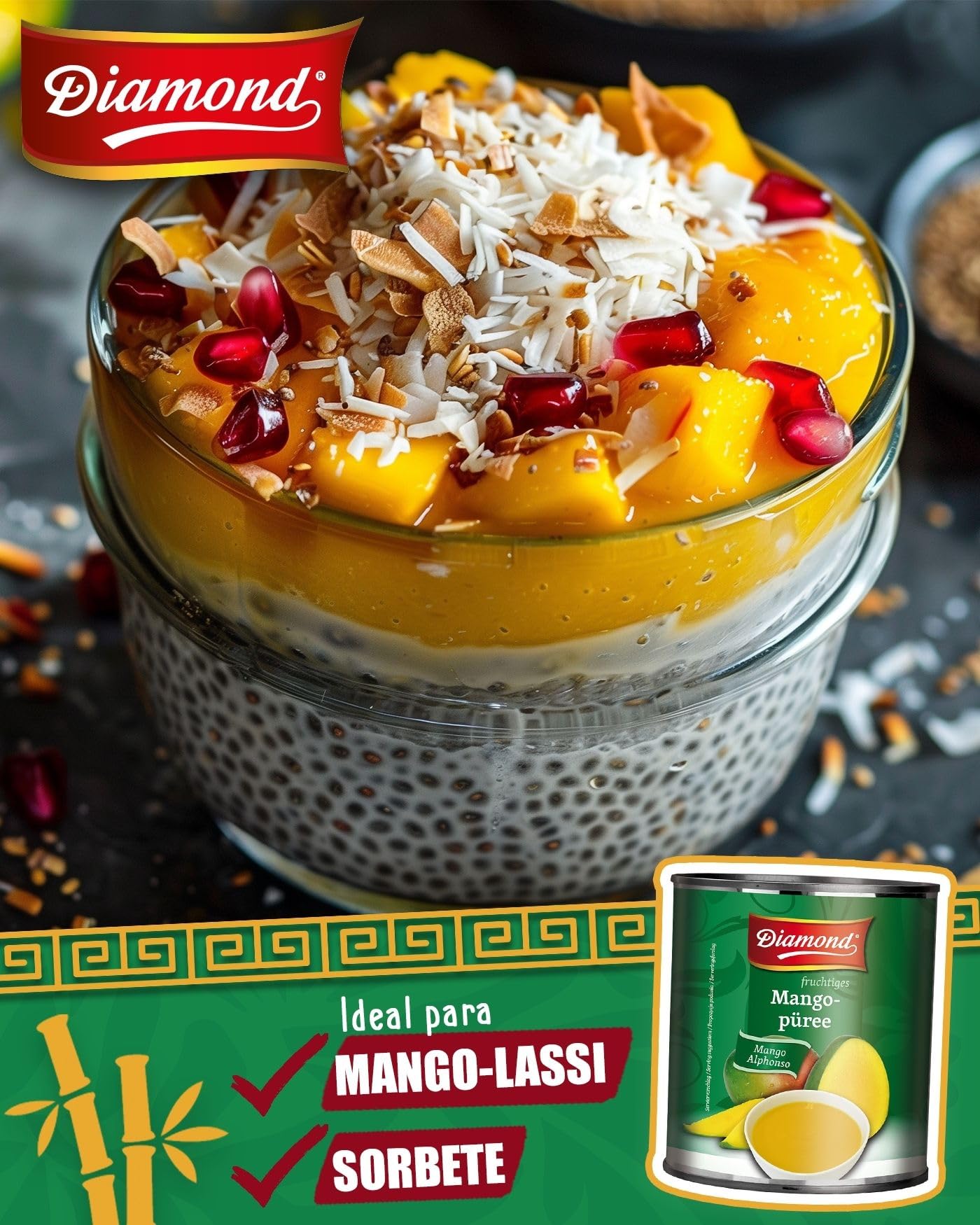 Puré de mango Alphonso, conserva de fruta en lata - 1 x 3,1 kg