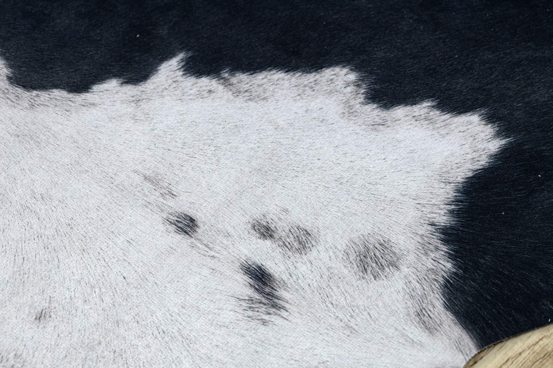 rugsx Tappeto in Pelle Bovina Artificiale Cowhide, Mucca, Motivo Animali, Finta Pelle, Tappeto per Soggiorno, casa, Camera da Letto, DIY Crafts, Nero Bianco 100x150 cm