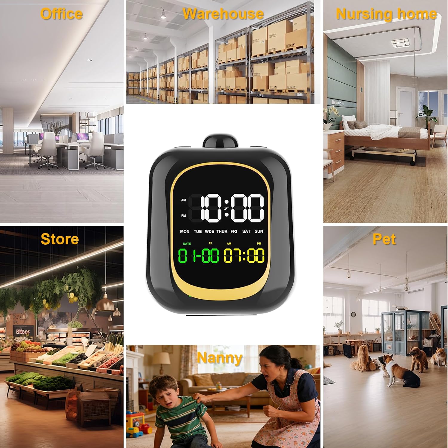 Hidden Camera Clock - WiFi Full HD 2K Indoor Spy Security Camera Night Vision Motion Detection Nanny 2.4G/5G WiFi Real Time Watch Live Video Nanny Cam