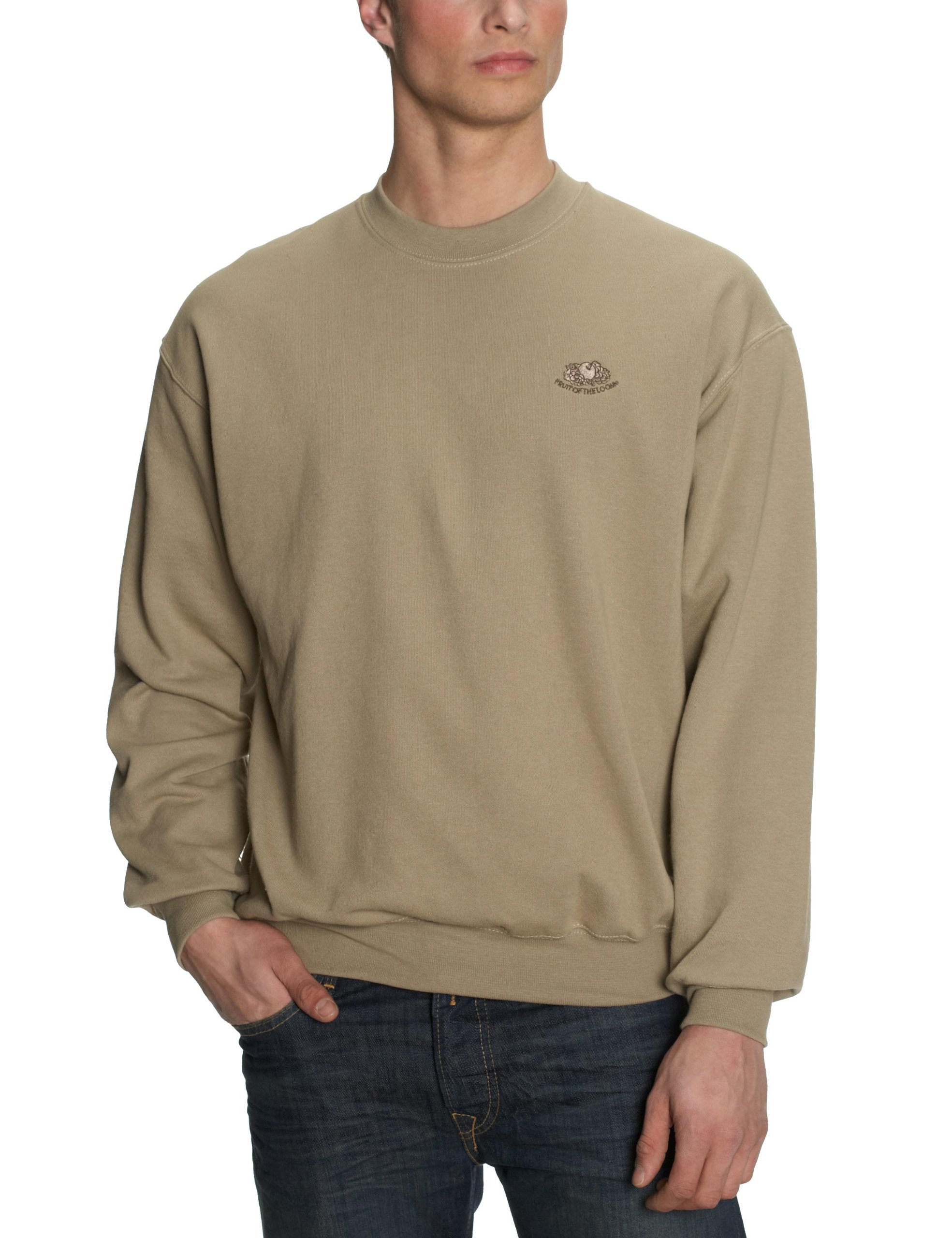 Fruit of the Loom Men's Classic Set-In Sweat Sweatshirt, Beige, Large