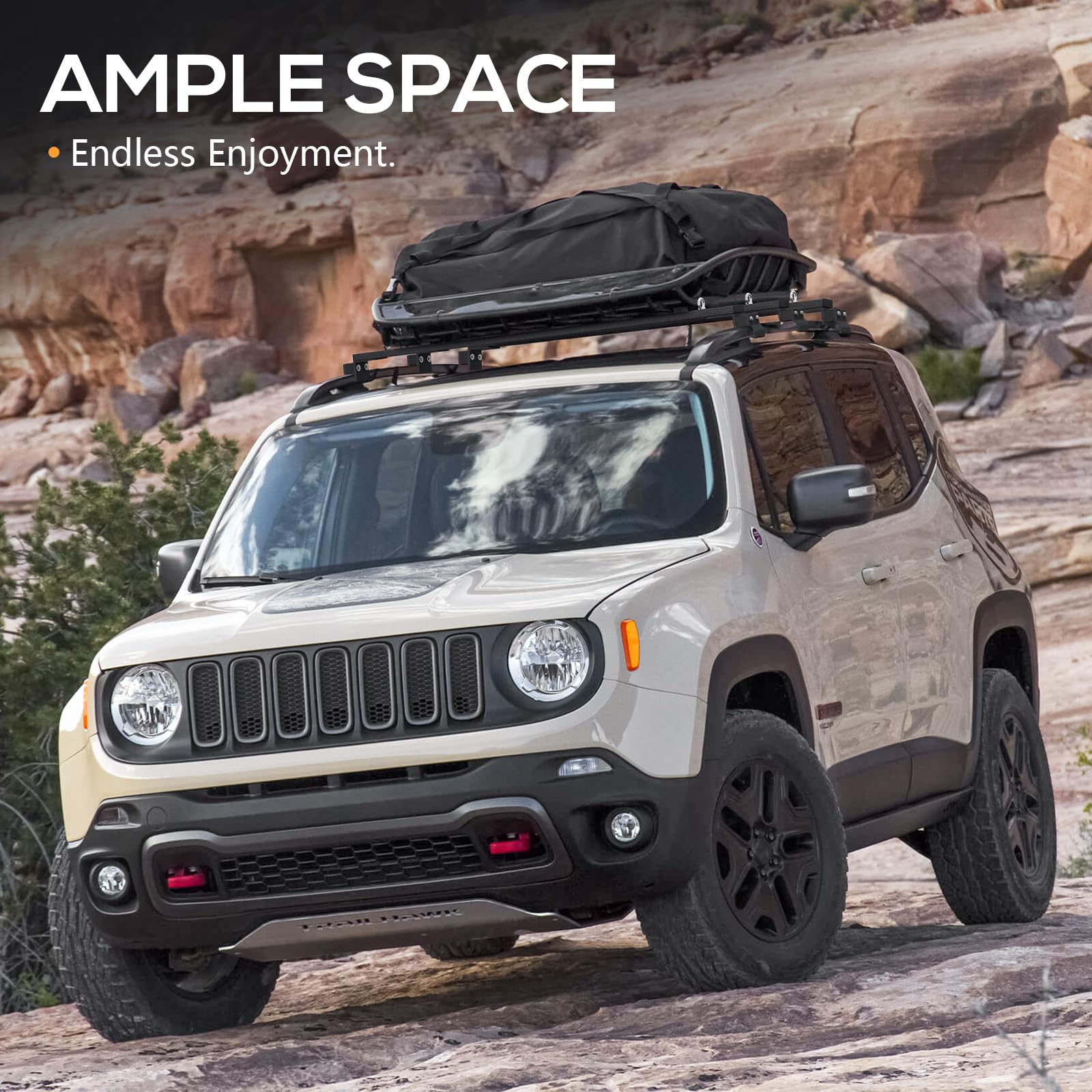 Heavy Duty 400 LBS Roof Rack Cross Bars Compatible with Flush & Raised Side Rails, Adjustable Crossbars Cargo Carrier Rooftop Luggage Fit Most SUVs Cars Vehicles