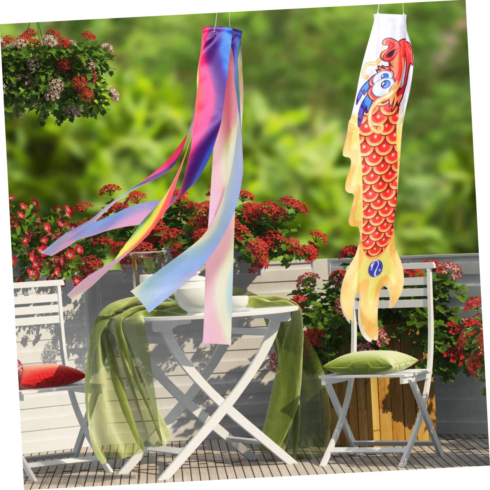 Toddmomy 5 Set Bandiera del vento a forma di drago di grandi dimensioni decorazioni arredamento prato per Ornamento del giardino manica a vento appesa Panno in poliestere Arancia