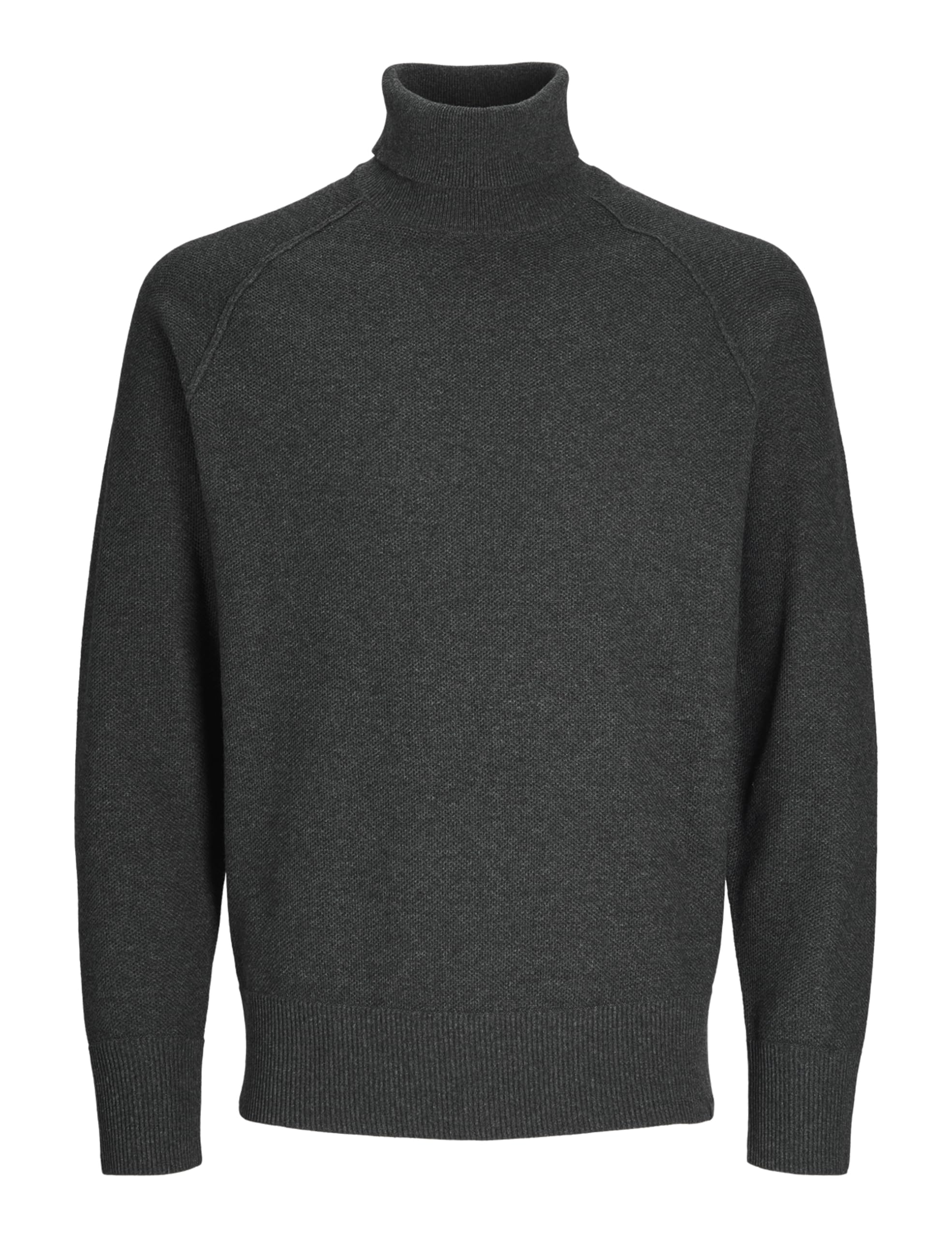 JACK & JONES Jcomason Knit Roll Neck, Dark Grey Melange/Detail: Cyclo 102, M